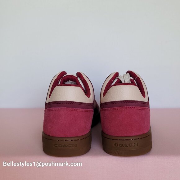 COACH Low Top Leather and Suede Sneakers C201- Pink color- Women’s US Size 8.5B⭐ - Picture 10 of 16